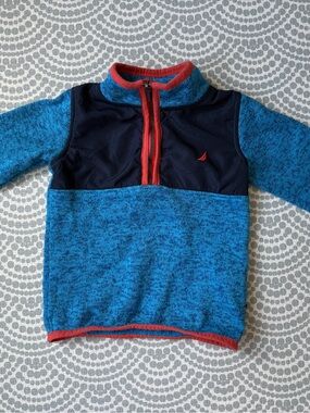 Blue Nautica Half-Zip with Red Trim